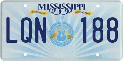 MS license plate LQN188