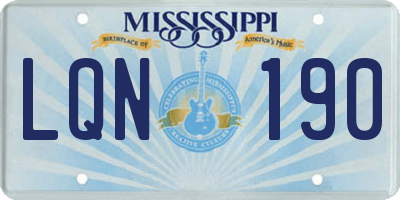 MS license plate LQN190