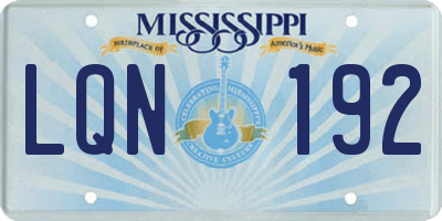 MS license plate LQN192
