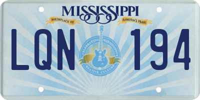 MS license plate LQN194