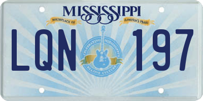 MS license plate LQN197