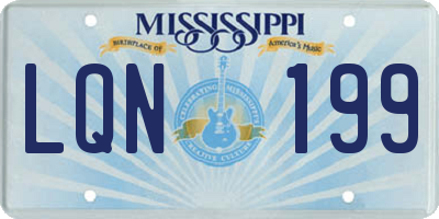 MS license plate LQN199