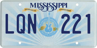 MS license plate LQN221