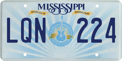 MS license plate LQN224