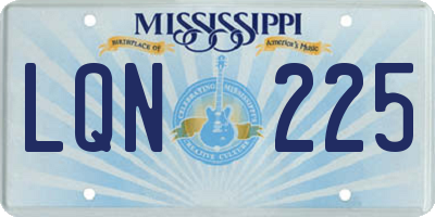 MS license plate LQN225