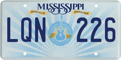MS license plate LQN226