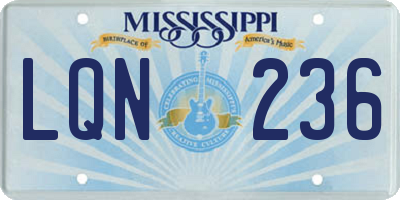 MS license plate LQN236