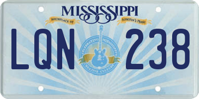 MS license plate LQN238