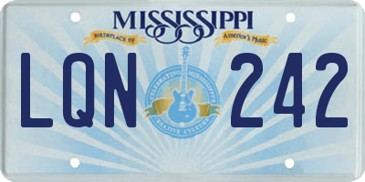 MS license plate LQN242