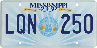 MS license plate LQN250