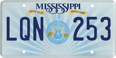 MS license plate LQN253