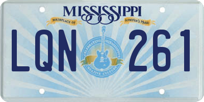 MS license plate LQN261