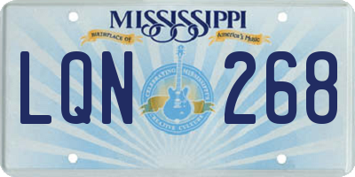 MS license plate LQN268