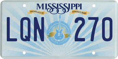 MS license plate LQN270
