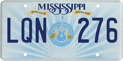 MS license plate LQN276
