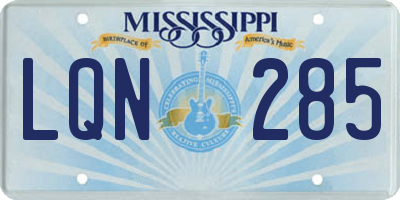 MS license plate LQN285