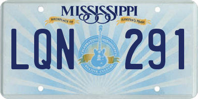 MS license plate LQN291