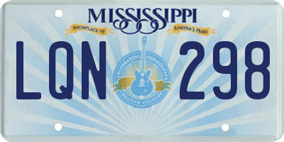 MS license plate LQN298