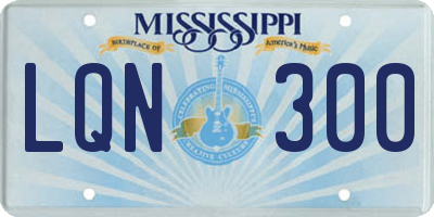 MS license plate LQN300