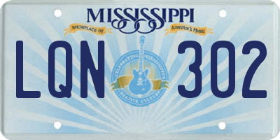 MS license plate LQN302