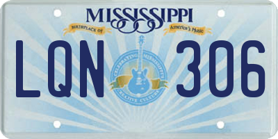 MS license plate LQN306