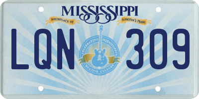 MS license plate LQN309