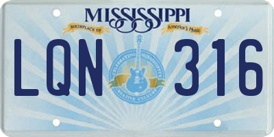 MS license plate LQN316
