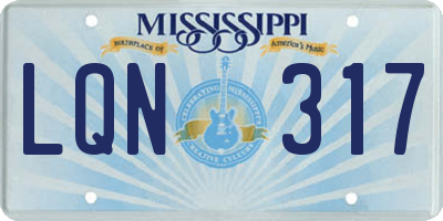 MS license plate LQN317