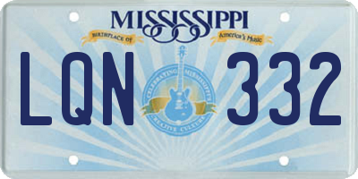 MS license plate LQN332