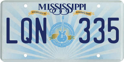 MS license plate LQN335