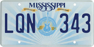 MS license plate LQN343