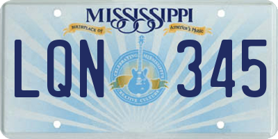 MS license plate LQN345