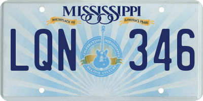 MS license plate LQN346