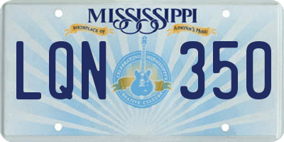 MS license plate LQN350