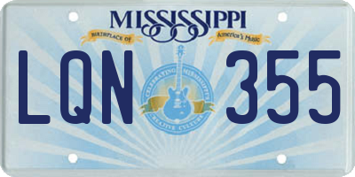 MS license plate LQN355