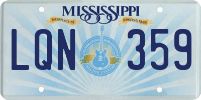 MS license plate LQN359