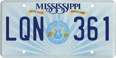 MS license plate LQN361