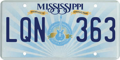 MS license plate LQN363