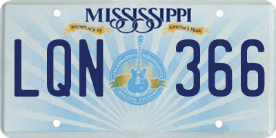 MS license plate LQN366