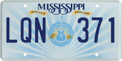 MS license plate LQN371
