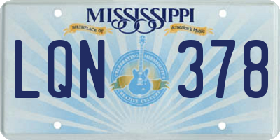 MS license plate LQN378
