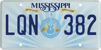 MS license plate LQN382