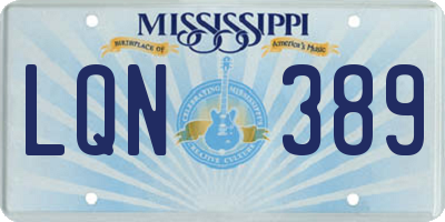 MS license plate LQN389