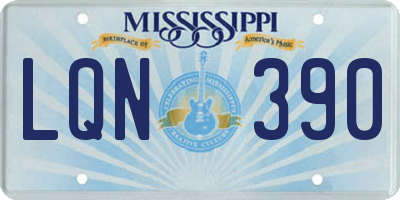 MS license plate LQN390