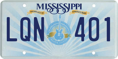 MS license plate LQN401
