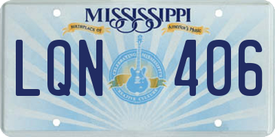 MS license plate LQN406