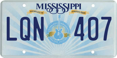 MS license plate LQN407