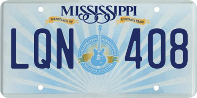 MS license plate LQN408