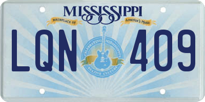 MS license plate LQN409