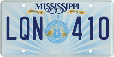 MS license plate LQN410